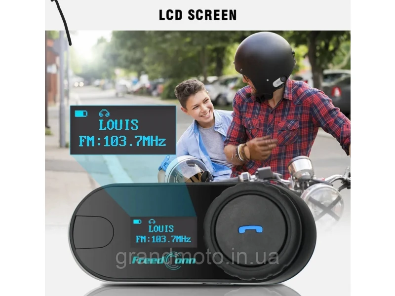 Мото Bluetooth-интерком (T-com) FreedConn LCD FM 1000M