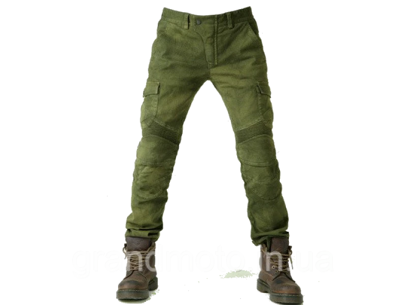 Мото джинсы с защитными вставками Komine оливковые