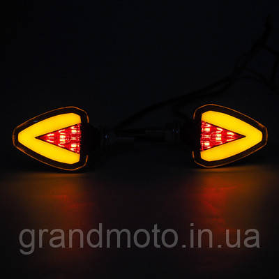 Поворотники покажчики поворотів + стоп сигнал для мотоцикла Micro LED