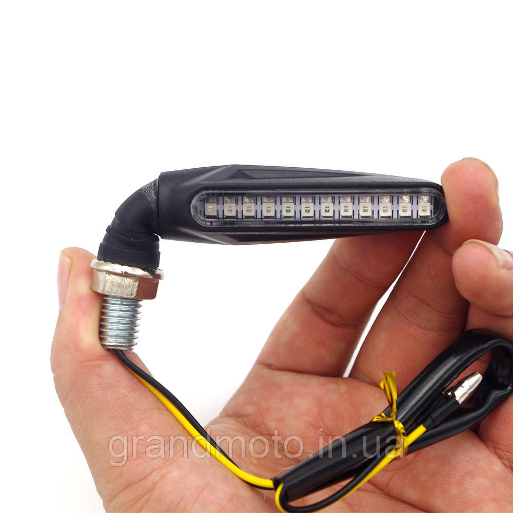 Поворотники покажчики поворотів для мотоцикла з біжучим світлом Stripe LED ПАРА