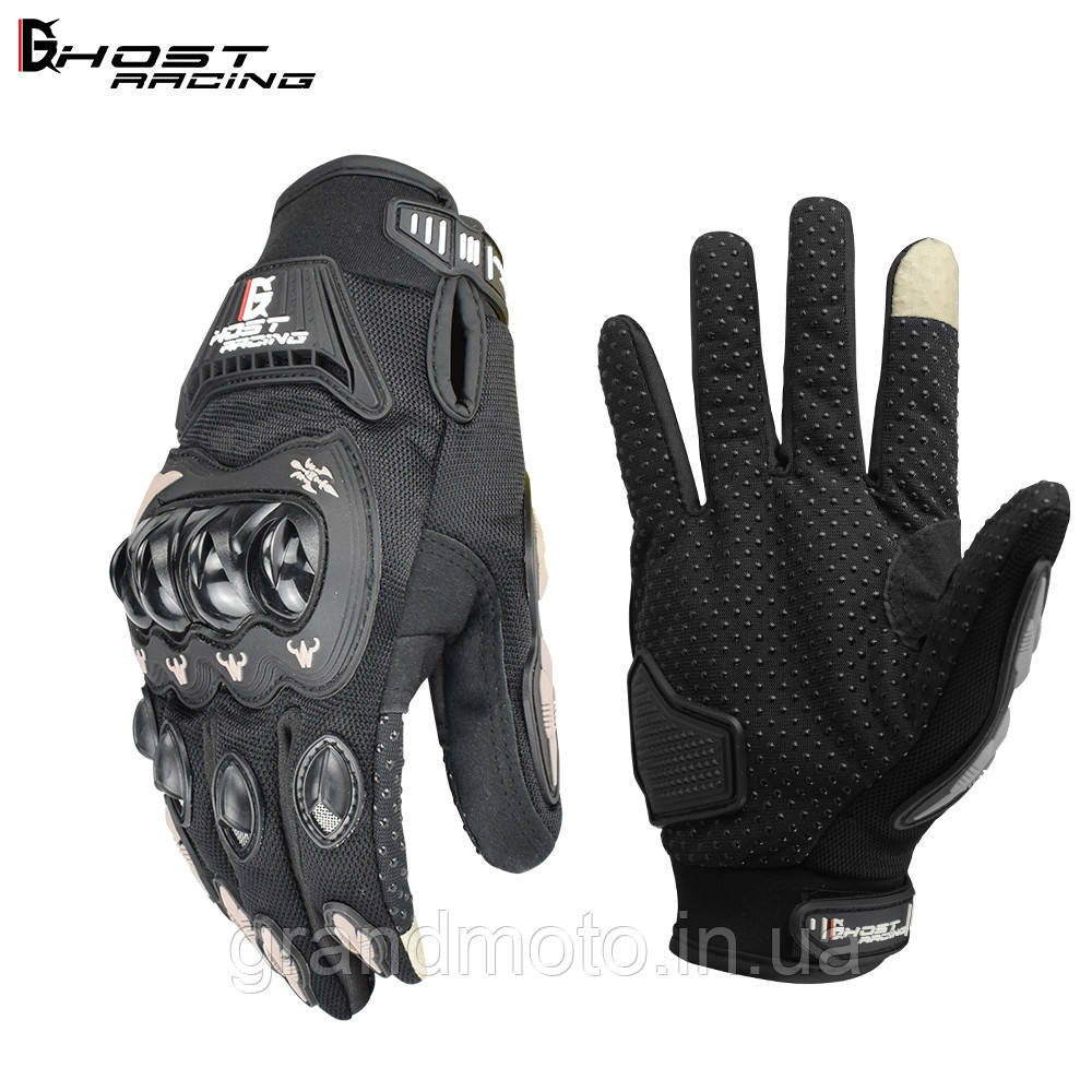 Текстильні літні моторукавиці Ghost Racing Biker Black XXL