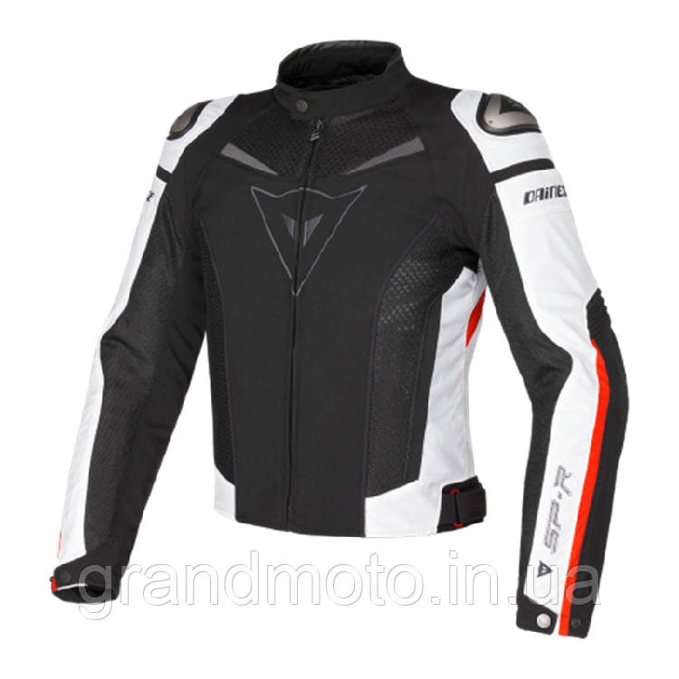 Мотокуртка Dainese SP-R текстильна, 4 кольори 52, Чорно-біло-червоний