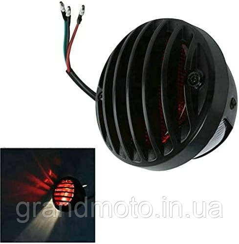Кастомний стоп сигнал для мотоцикла Grill Black універсальний