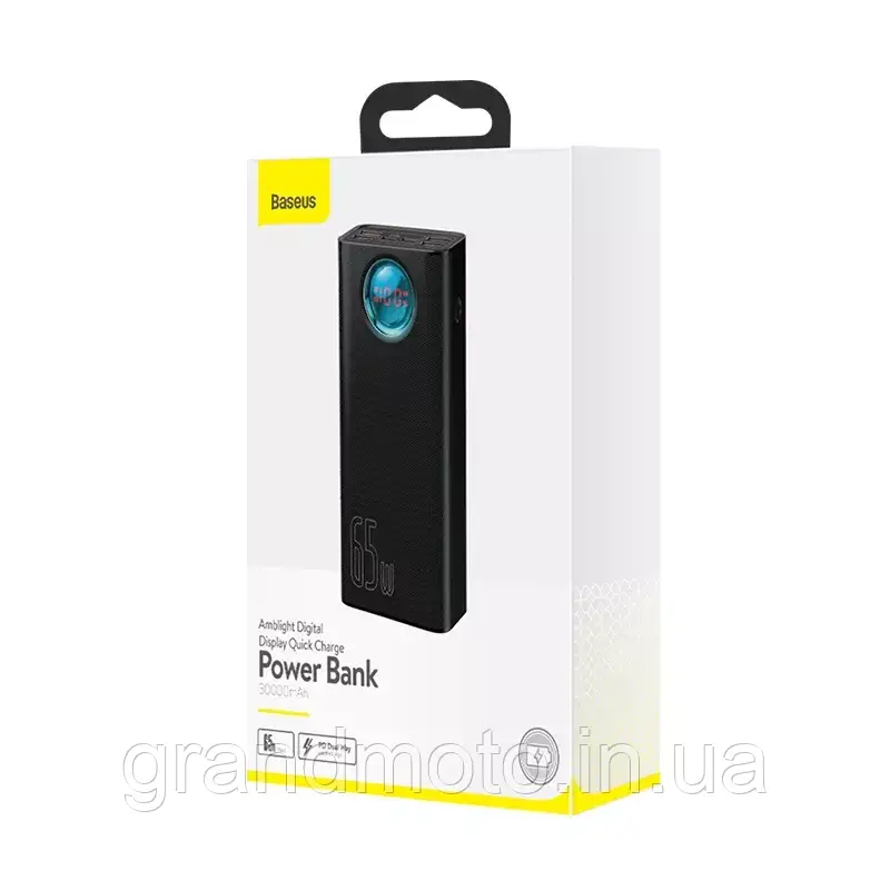 Потужний Power Bank Baseus 65 Вт 30000 мА·год PD Quick Charge FCP SCP павербанк для ноутбука роутера