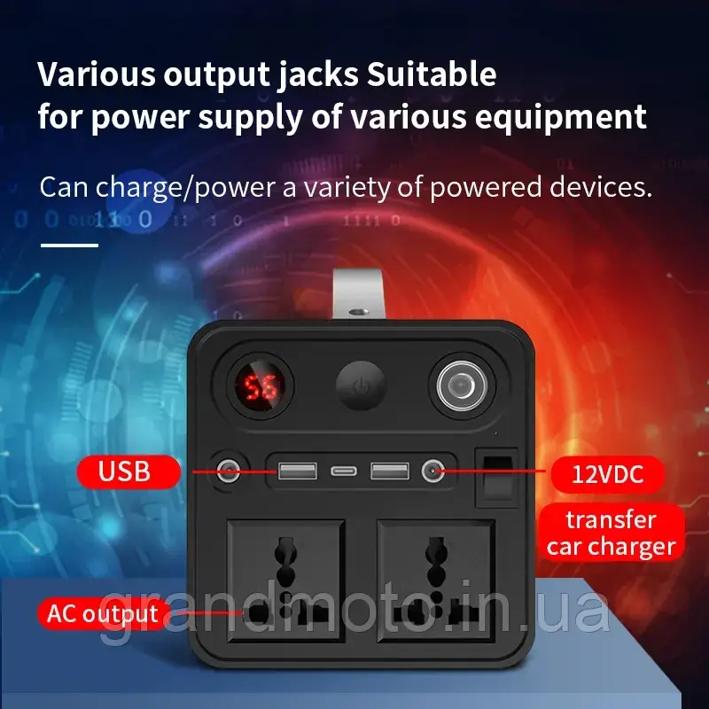 Портативна зарядна електростанція 333 Вт.ч 300 W 220v 90000mah павербанк сонячна станція OKD-300-2