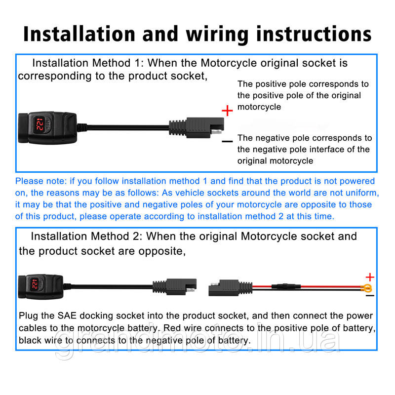 2 x USB QC 3.0 зарядний пристрій для мотоцикла з кріпленням на кермо/дзеркало
