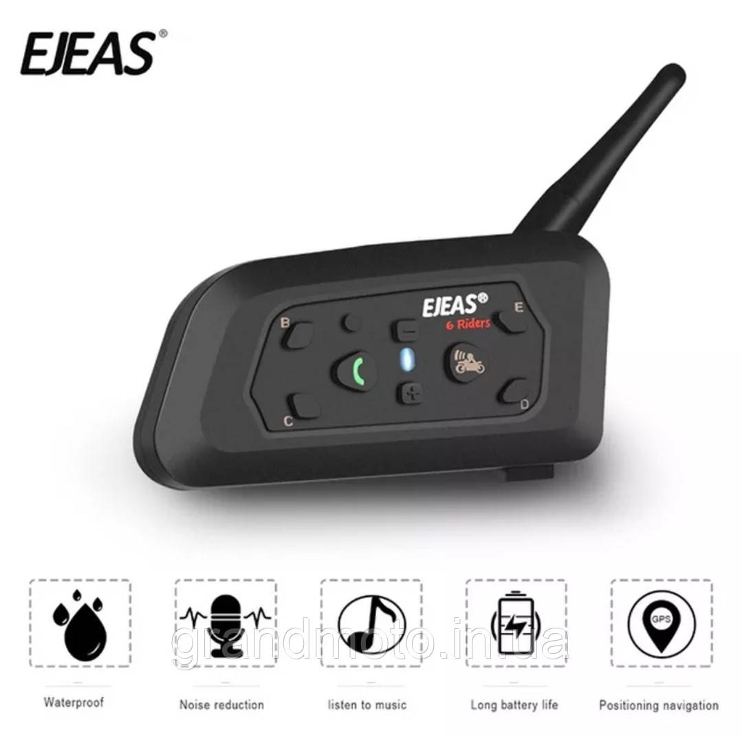 Мото Bluetooth-інтерком EJEAS V6 Pro 1200m