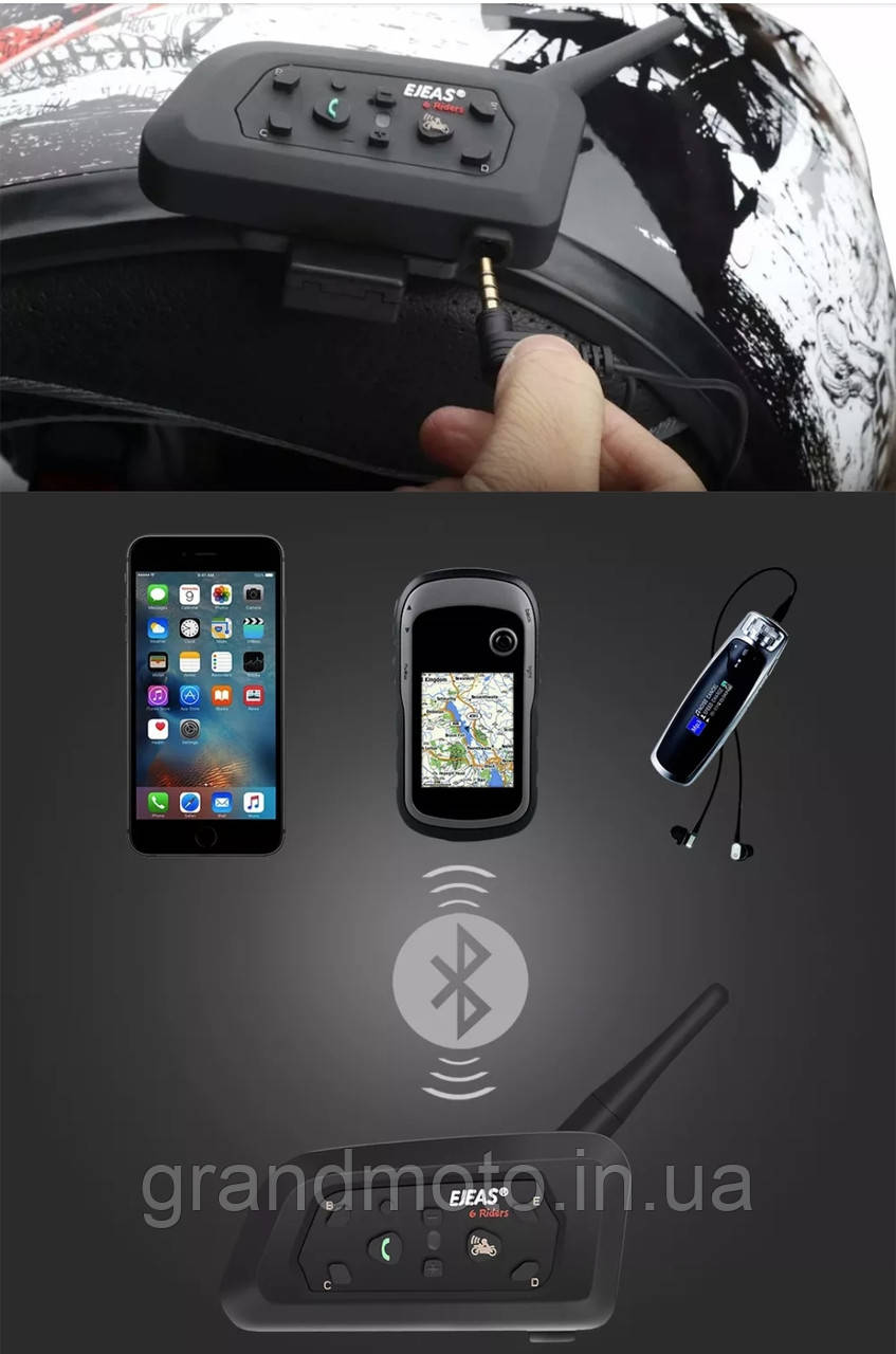 Мото Bluetooth-інтерком EJEAS V6 Pro 1200m