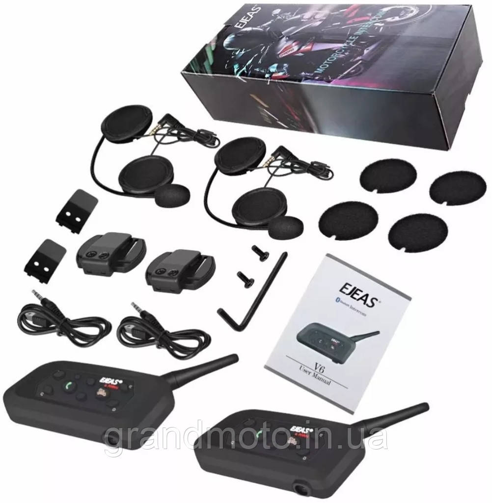 Мото Bluetooth-інтерком EJEAS V6 Pro 1200m