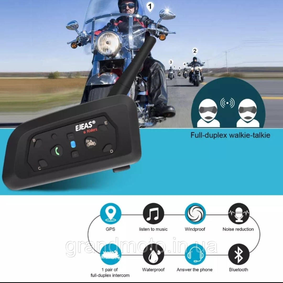 Мото Bluetooth-інтерком EJEAS V6 Pro 1200m