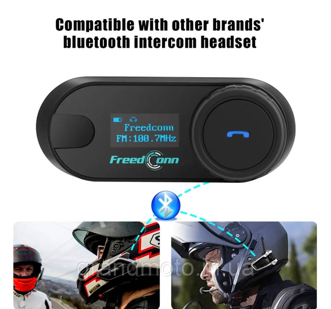 Мото Bluetooth-інтерком (T-com) FreedConn LCD FM 1000M