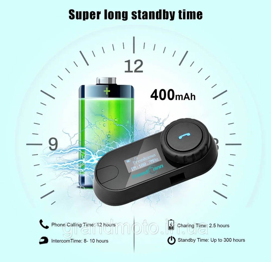 Мото Bluetooth-інтерком (T-com) FreedConn LCD FM 1000M