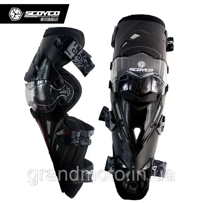 Мото наколінники шарнірні Scoyco K12 чорні