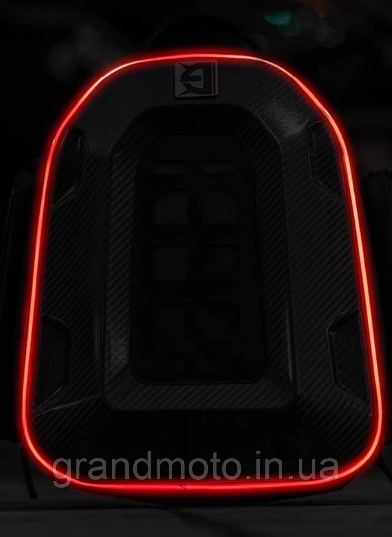 Сумка рюкзак із підсвіткою LED на сидіння мотоцикла для шолома Ghost Racing