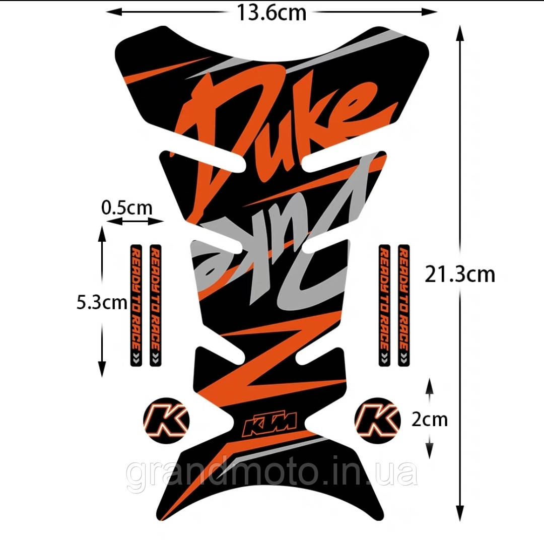 Наклейка на бак мотоцикла KTM Duke HK