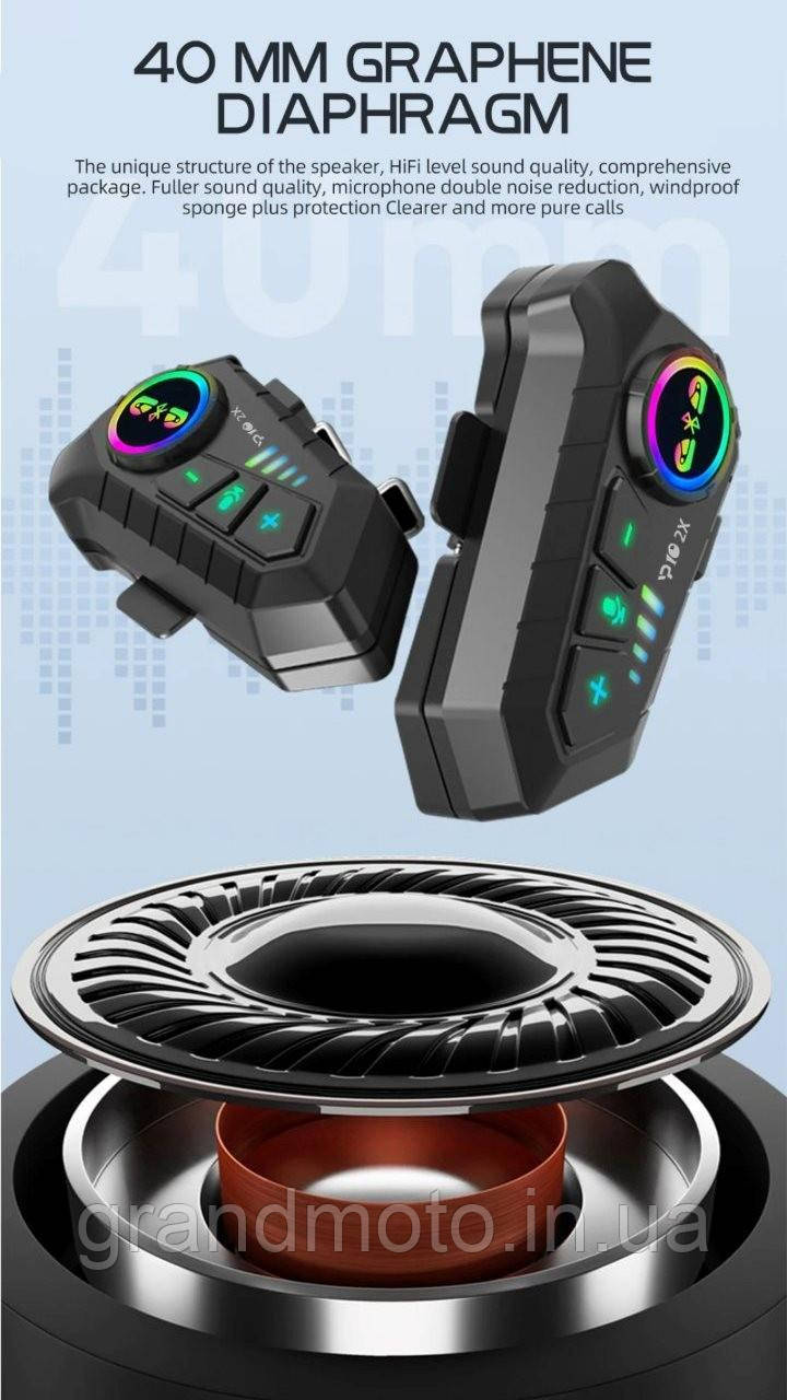 2шт  Bluetooth-інтерком гарнітура на два шоломи 300 м Y10 X 2шт
