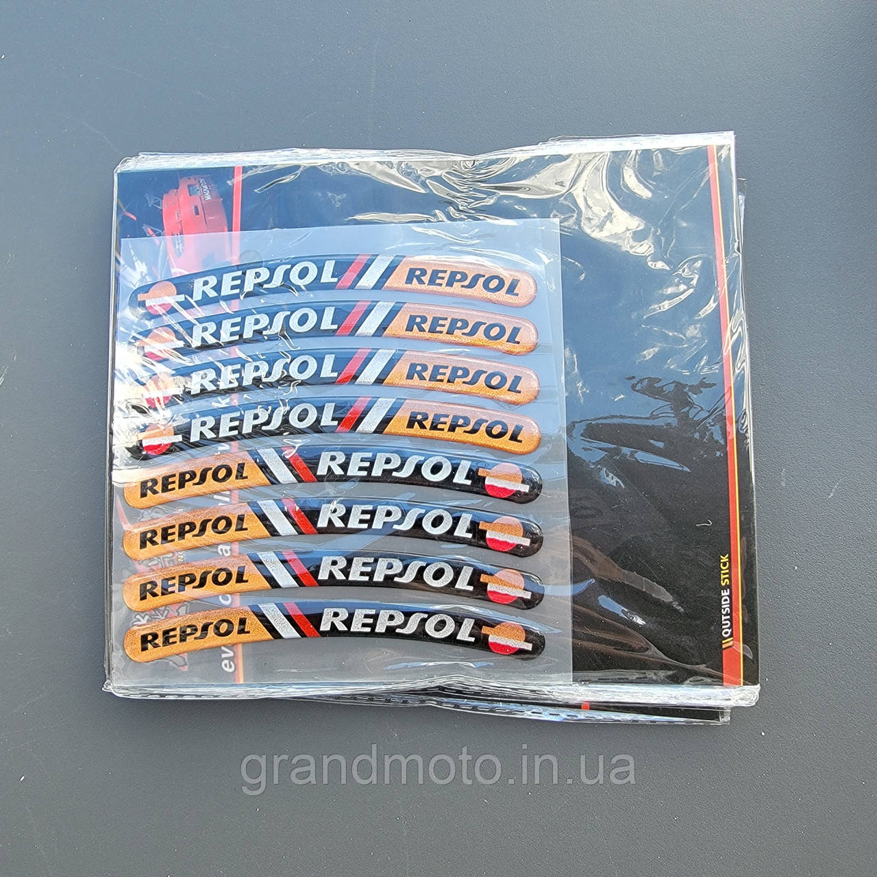 Наклейки на мото диски ободи силіконові 17-19" Repsol