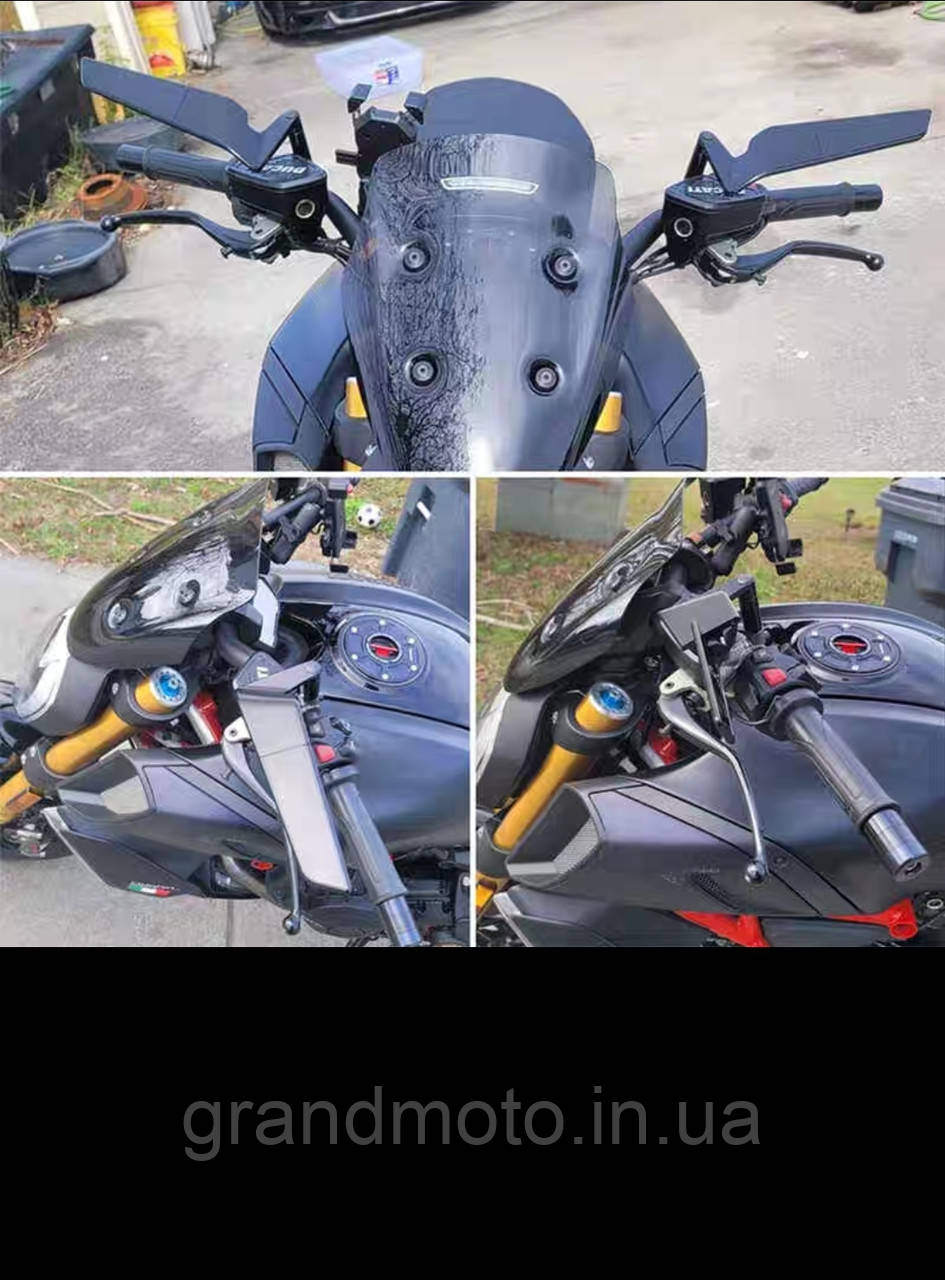 Дзеркала для мотоцикла аеродинамічні складані strit 4 Black Wing "Стелс"