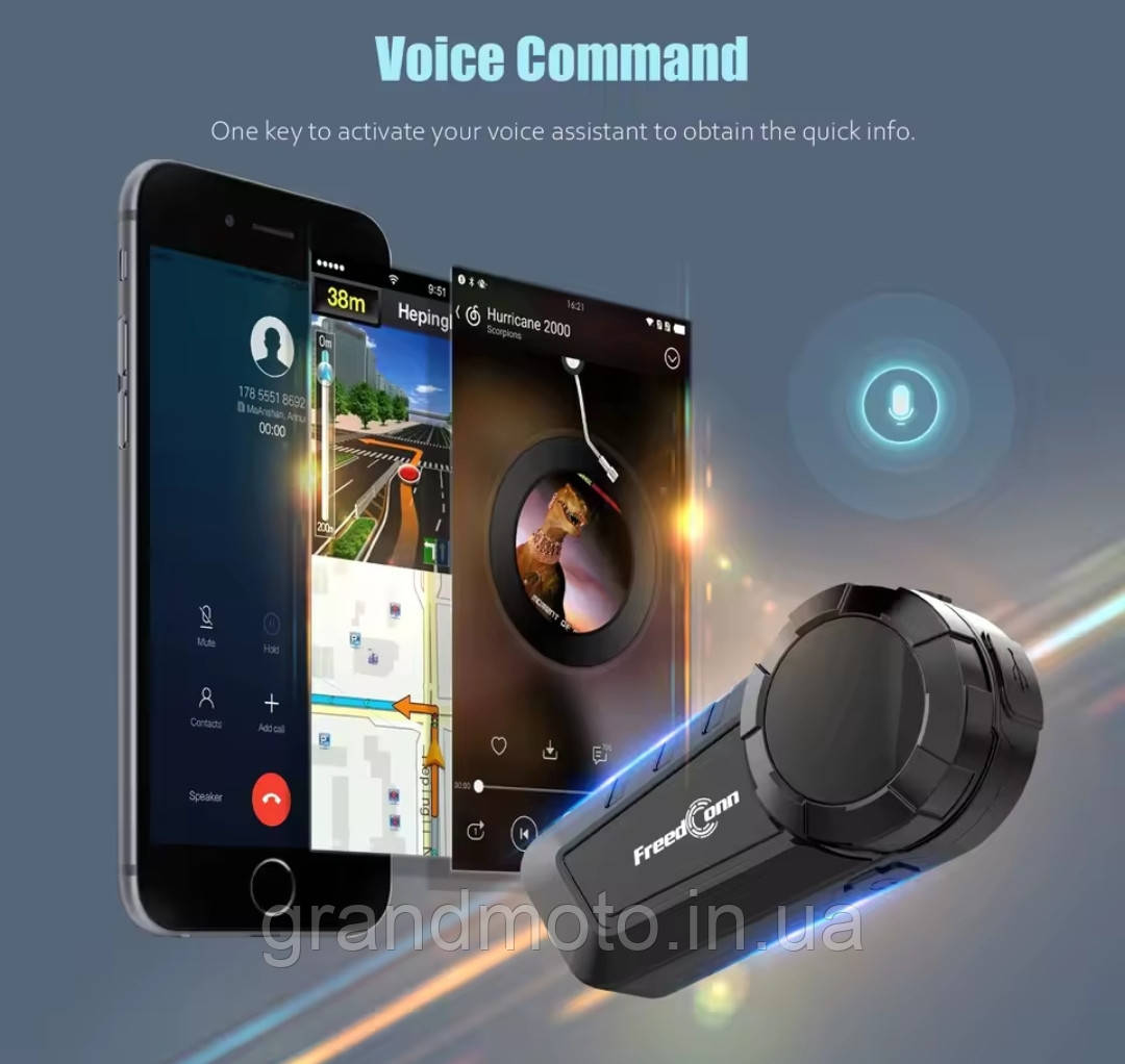 Мото Bluetooth інтерком гарнітура Freedconn KY Pro до 6 осіб 1000-2000 м