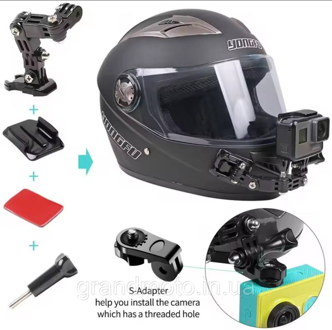 Набір кріплень для екшн-камер GoPro Hero на мотоциклетний шолом і велосипед 20 в 1