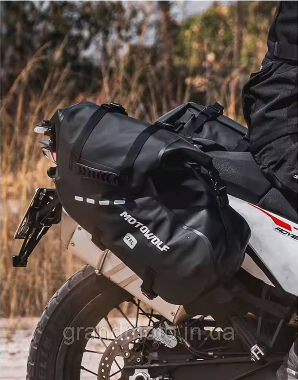 Комплект водонепроникних бічних м'яких кофрів MOTOWOLF (48 л кожен) у кольорі Army Green