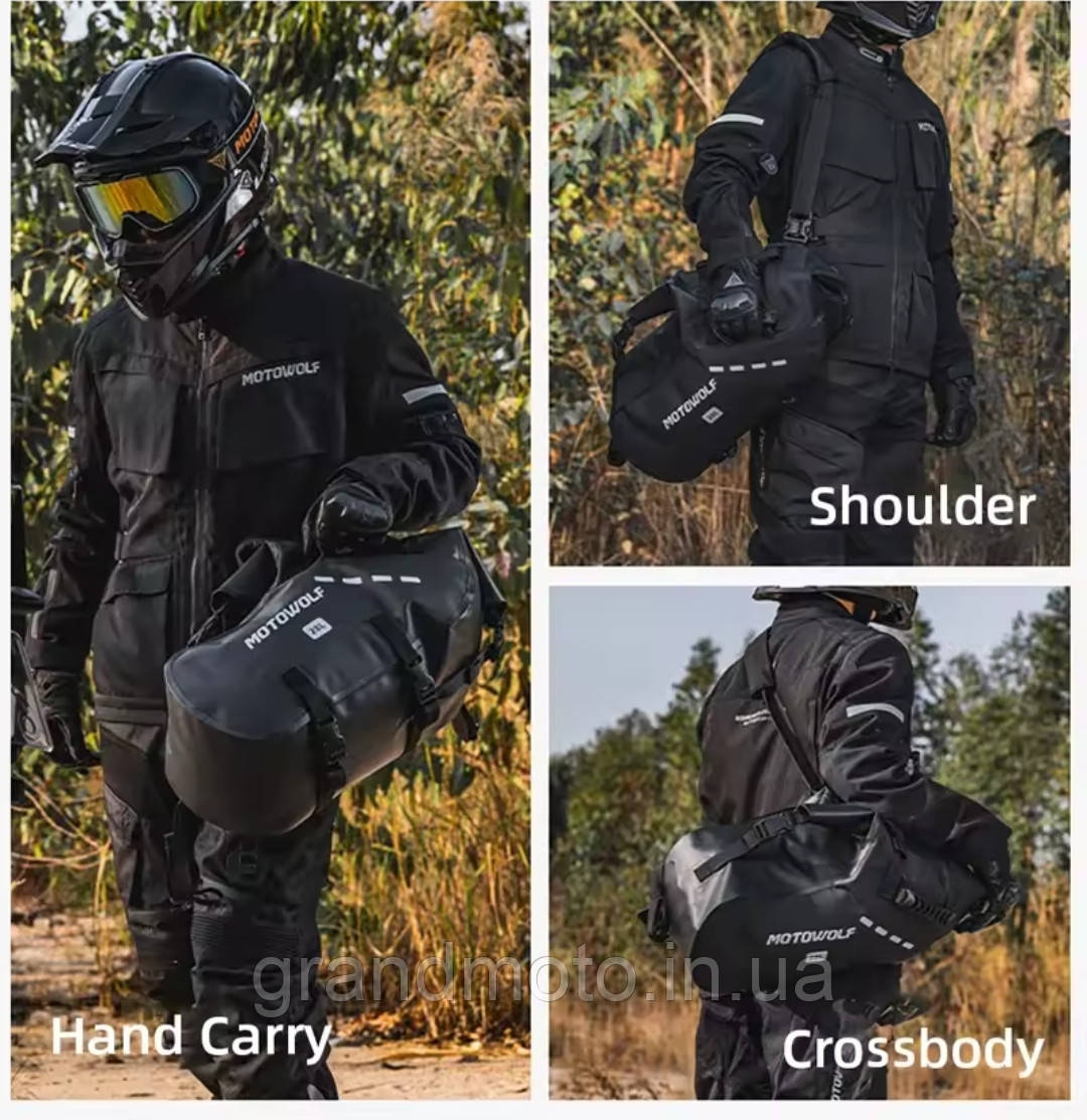Комплект водонепроникних бічних м'яких кофрів MOTOWOLF (48 л кожен) у кольорі Army Green