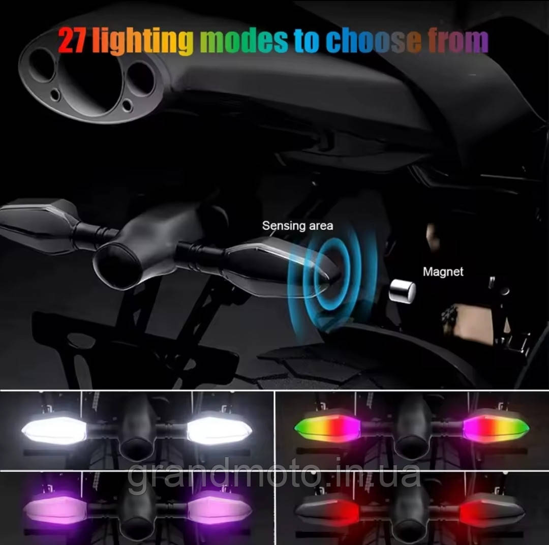 Інноваційні динамічні мотоповороти покажчики поворотів RGB 20 LED DF3