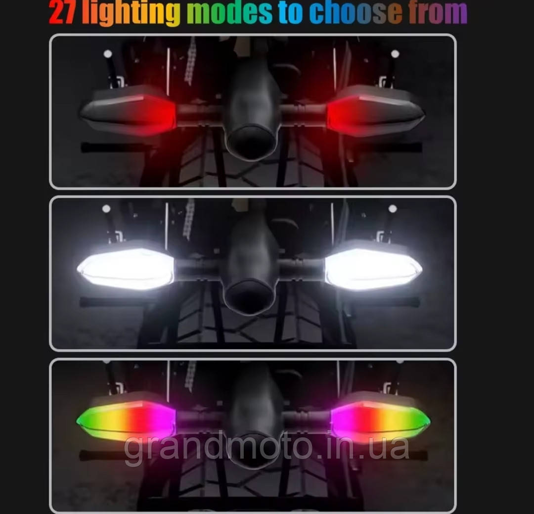 Інноваційні динамічні мотоповороти покажчики поворотів RGB 20 LED DF3