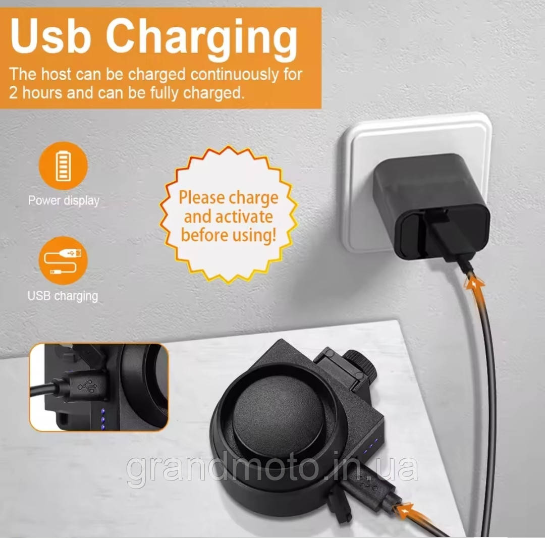 Протиугінна автономна сигналізація для велосипеда самоката мотоцикла USB-зарядка, 115 дБ