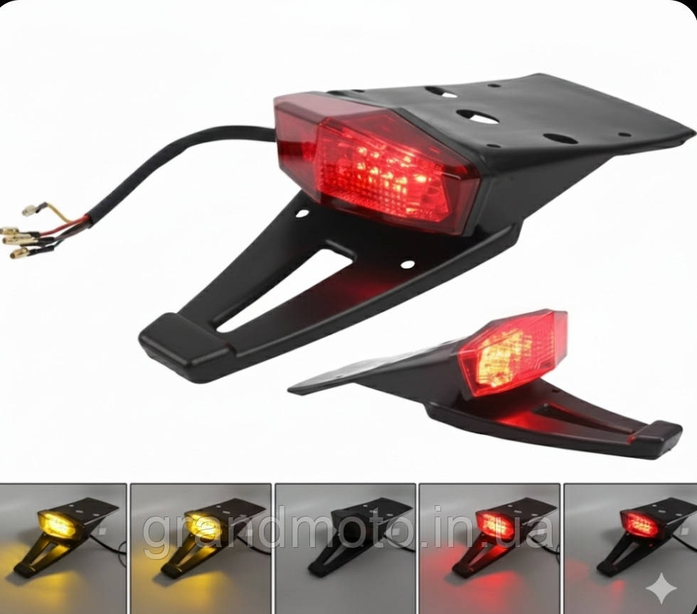 Універсальний ендуро стріт спорт задній LED ліхтар з крилом
