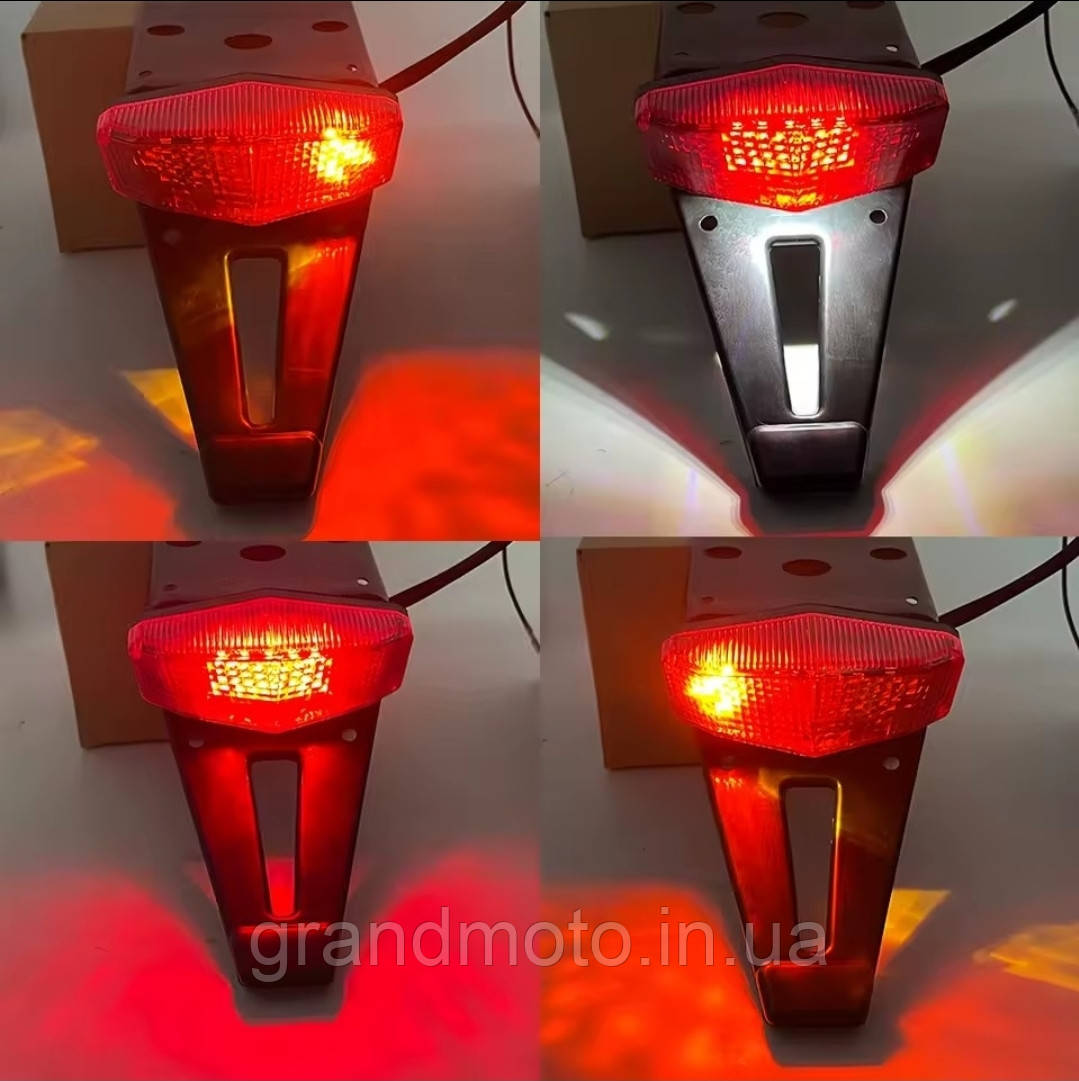 Універсальний ендуро стріт спорт задній LED ліхтар з крилом