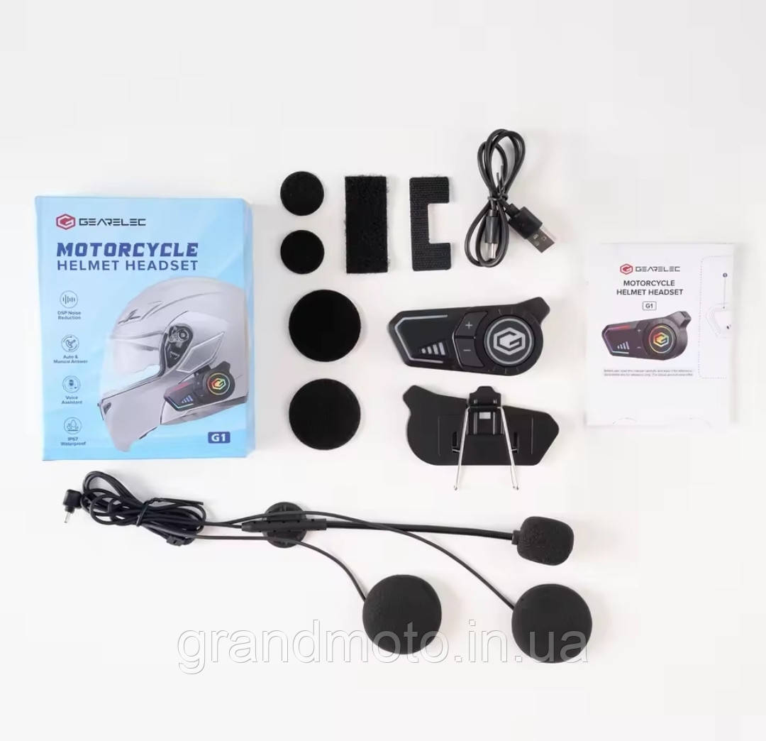 Мотоциклетна Bluetooth-Гарнітура GEARELEC G1 (Водонепроникна IPX67)