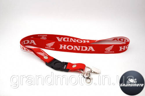 Шнурок на шию для мотоцикліста Honda червона гумка