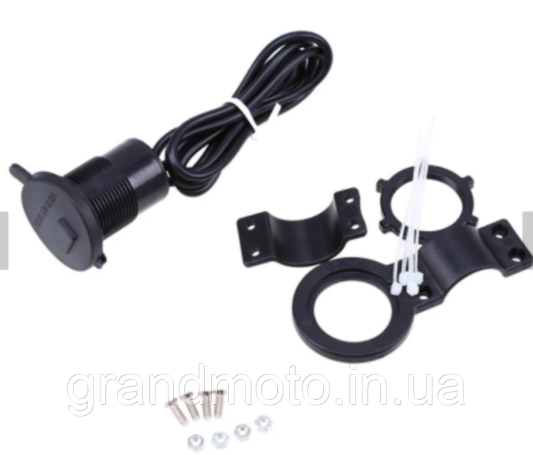 USB-розетка 2.1 А для мотоцикла з кріпленням на кермо