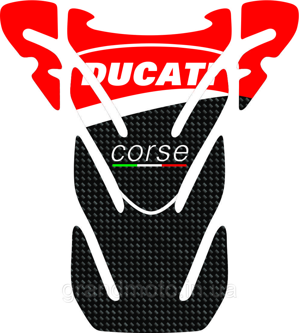 Наклейка на бак мотоцикла силіконова Ducati unique