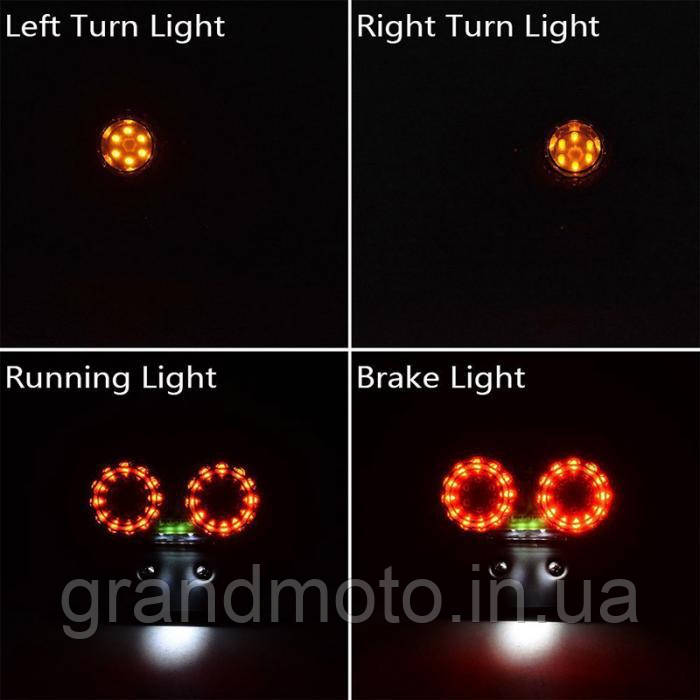 Універсальний задній мото ліхтар LED 40 тонований