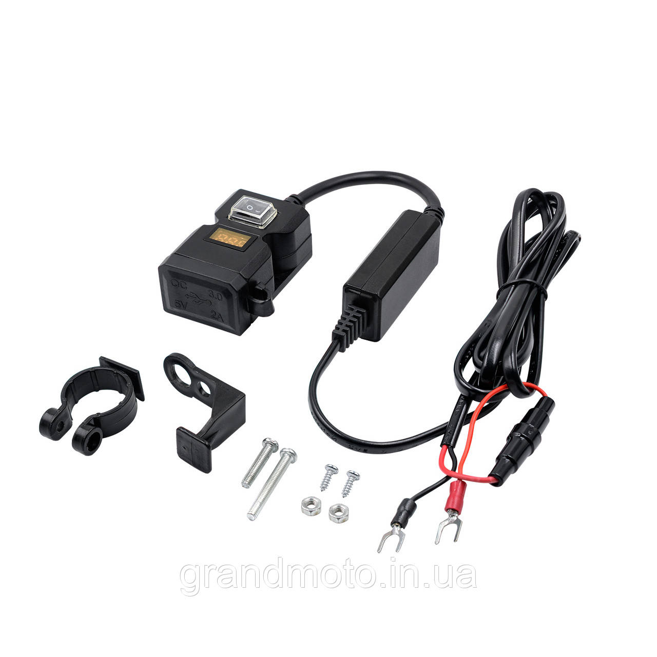 2 x USB зарядний пристрій для мотоцикла з кріпленням на кермо/дзеркало