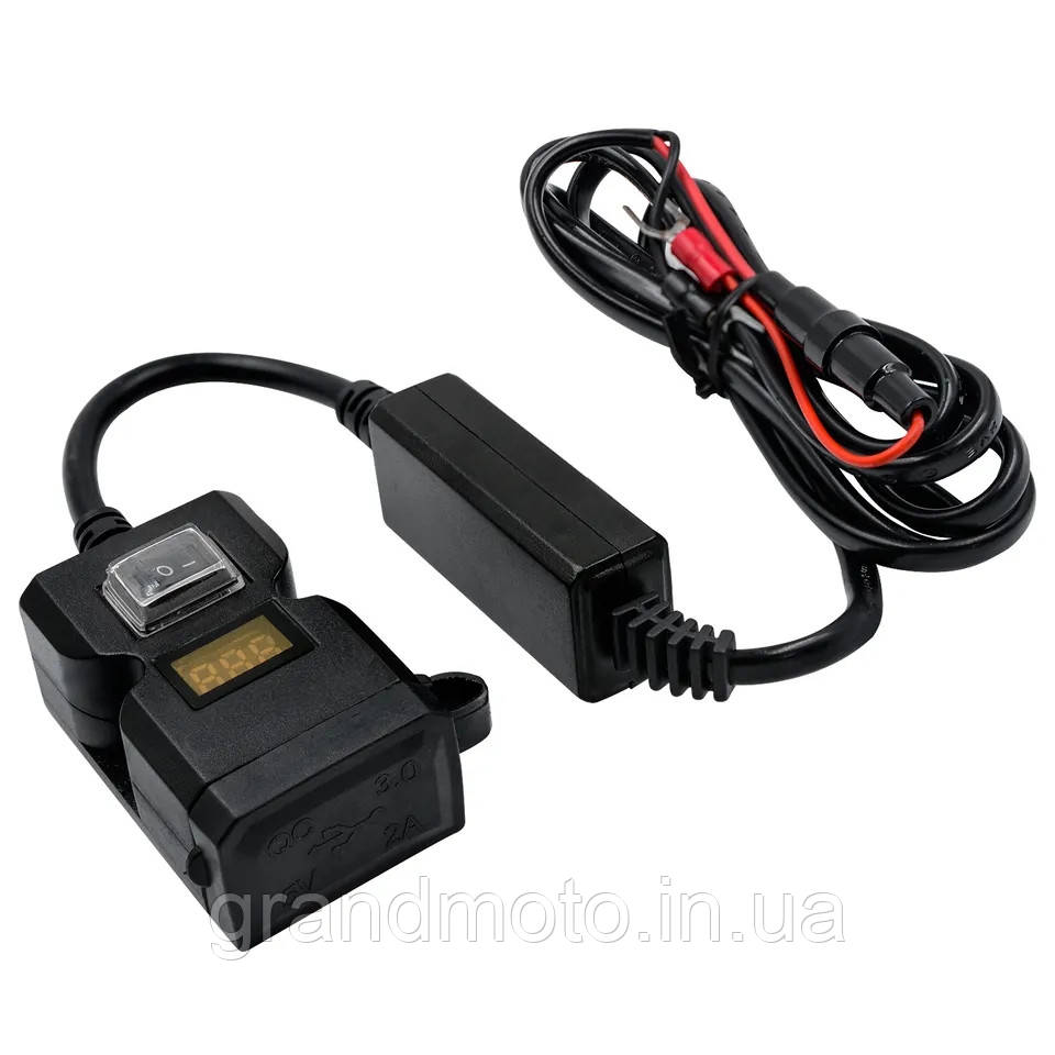 2 x USB зарядний пристрій для мотоцикла з кріпленням на кермо/дзеркало