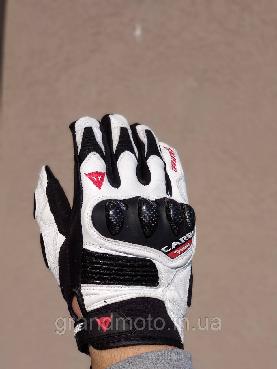 Моторукавиці Dainese Carbon Frame touchscreeen шкіряні літні мото рукавички короткі