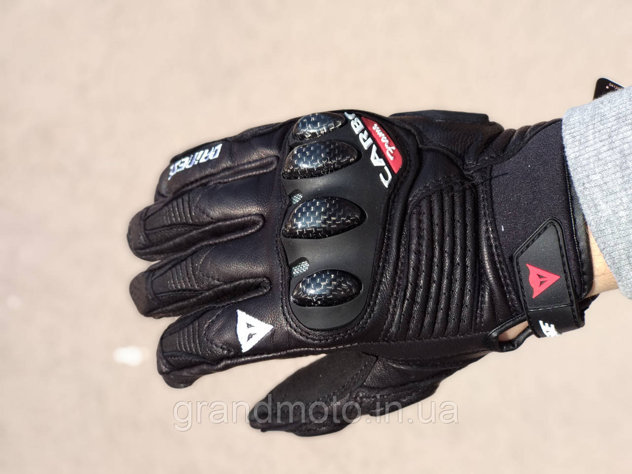 Моторукавиці Dainese Carbon Frame touchscreeen шкіряні літні мото рукавички короткі