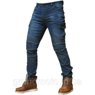 Мото джинсы с защитными вставками Komine синие