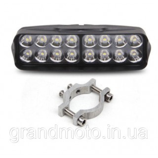 Дополнительная фара 16LED для мотоцикла, электровелосипеда и электробайка 9-85В