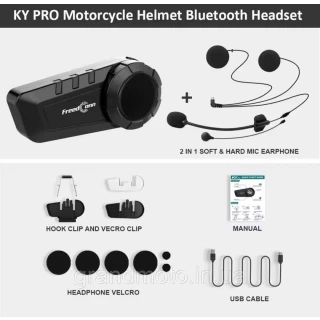 Мото Bluetooth интерком гарнитура Freedconn KY Pro до 6 человек 1000-2000м