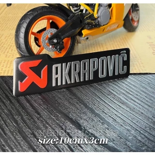 Алюминиевая табличка на прямоточный глушитель Akrapovic 100мм х 30мм