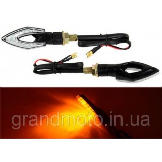 Поворотники для мотоцикла с отверстием 12LED (пара)