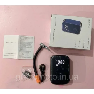 Насос портативный аккумуляторный вело мото авто компрессор Led