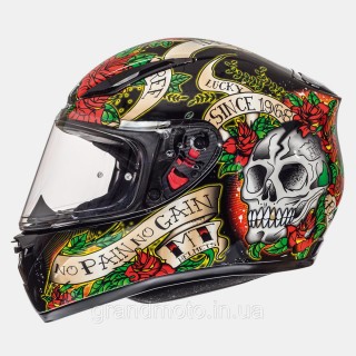 REVENGE SKULL&ROSES gloss black/red
