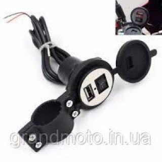USB розетка 2.1А для мотоцикла с креплением на руль