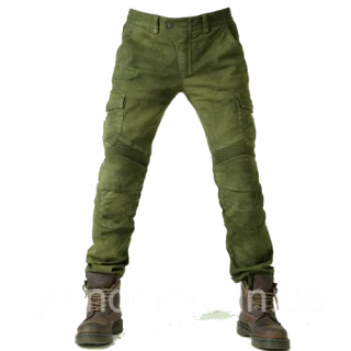 Мото джинсы с защитными вставками Komine оливковые