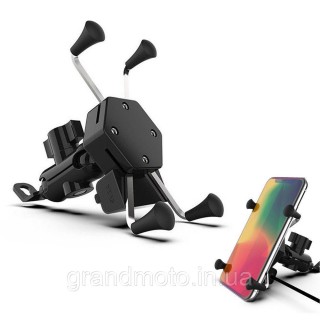 Кронштейн для телефона на мотоцикл с USB зарядкой